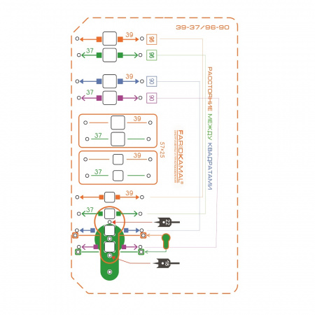 Карта присадки ручек дверей (без механизма) 39-37/96-90