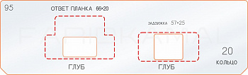 Вставка для шаблона «95 ответная планка 66х20»